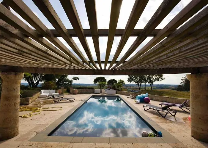 Gers Pool And Panorama La Romieu